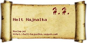 Helt Hajnalka névjegykártya
